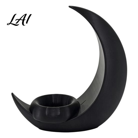 Functional Candle Holder Vase 3D Printed Crescent Moon Holder Modern Minimalist Vase Unique Handmade Crafts Multifunctional Desktop Ornament