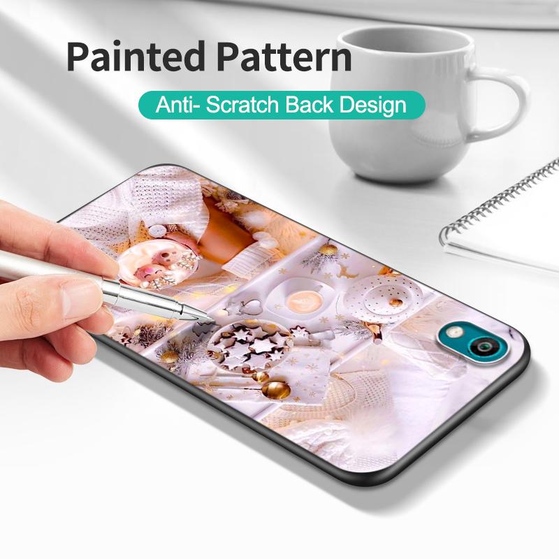 Черный чехол из ТПУ для Huawei Y9S Y6S Y8S Y5P Y7P Y8P y7 Y5 lite Prime 2018 Y6 2019 чехол зима девушка рождество