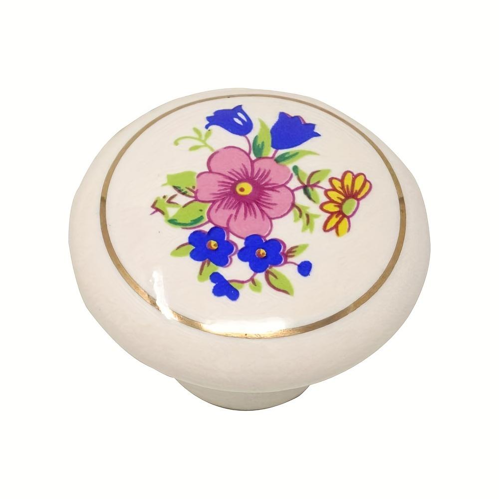 6шт керамические ручки с ручной росписью (три стиля) Винтажные керамические ручки для шкафа, ручки для комода, ручки для ящиков, туалетные ручки с крепежными винтами