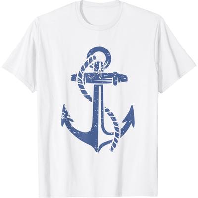 Костюм моряка Якорь лодки Парусный капитан Футболка