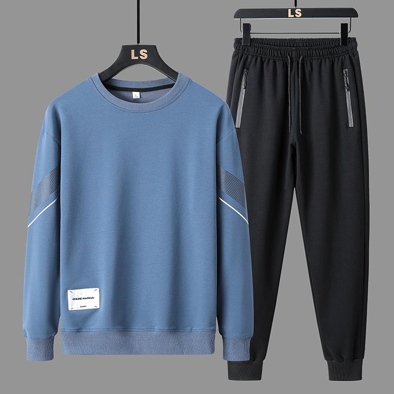 Spring and Autumn Men's Loose Fashion Round Neck Sweatshirt Sports Suit