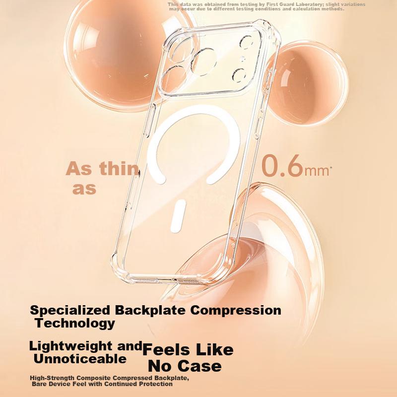 DIVI Airbag Magnetic Case for iPhone 17 Pro, Full-Cover Magsafe Ultra-Thin Transparent Shockproof Cooling Protective Case