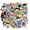 Цветные наклейки ONE PIECE, 50 листов.(не повторяется), водонепроницаемый и солнцезащитный крем
