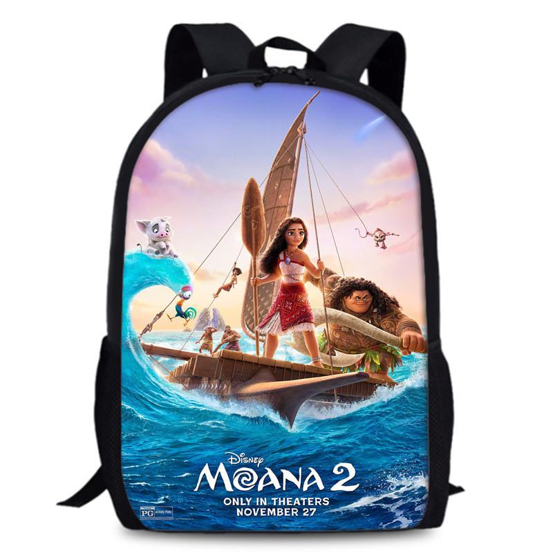 Disney Moana School Backpack Set With Lunch Bag Pencil Case Oxford Fabric Breathable For Elementary Students