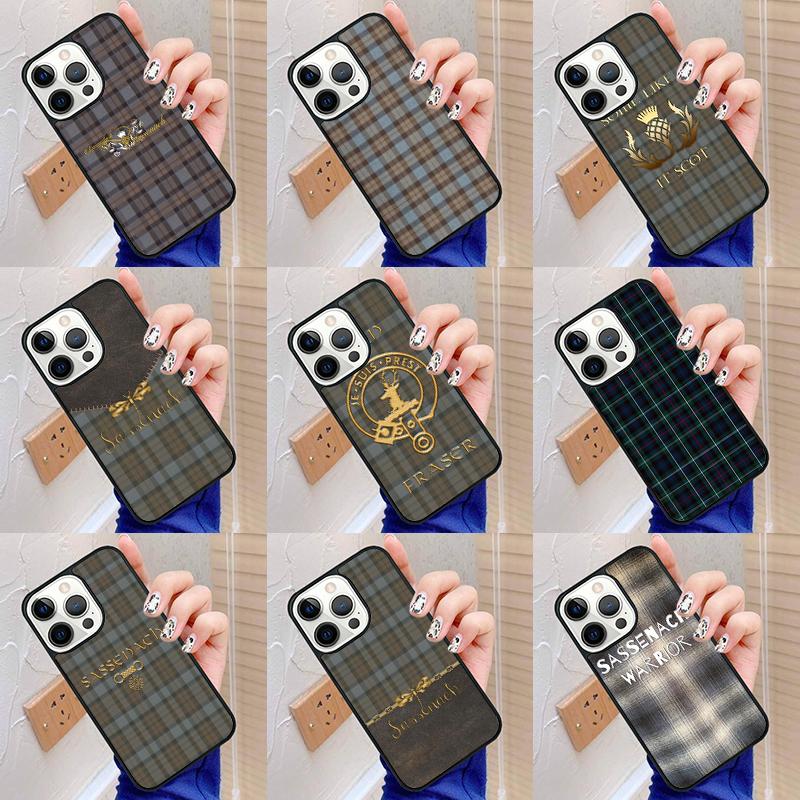 Чехол для телефона Outlander Fraser Tartan Plaid Sassenach Для iPhone 17 Air 16 16e 15 plus 11 12 13 14 pro max coque