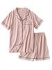Renrock Summer Short with Loungewear Top and Plus Sizes Perfect for Staying At Home Women's Open-Front Pajamas, Sleeves, 100% Cotton, Shorts, Set,
