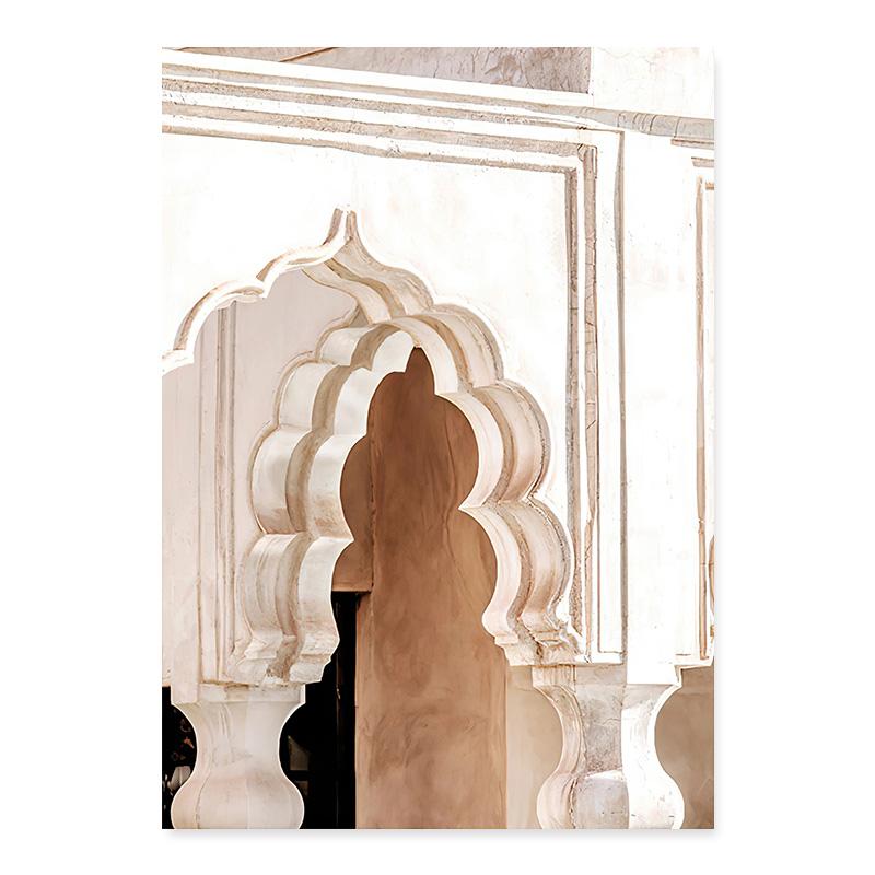 Modern Posters Canvas Painting Moroccan Mosque Building Arch Door Wall Art Print Picture Living Room Interior Home Decorative