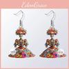 Flower Halloween And Skull Pattern Women Earrings For Celebration Festival