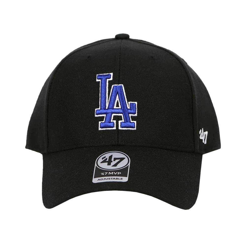 47 Бейсболка MVP Бренд MLB Лос-Анджелес Доджерс Логотип LA Уличный Унисекс Стильная Бейсболка Липучка Черный Королевский Синий Логотип 1 шт. Мужская Женская