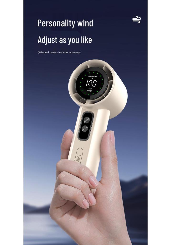 2026 Handheld Fan S2: Portable USB Fan with 100-Speed Digital Display for Office & Outdoor Use