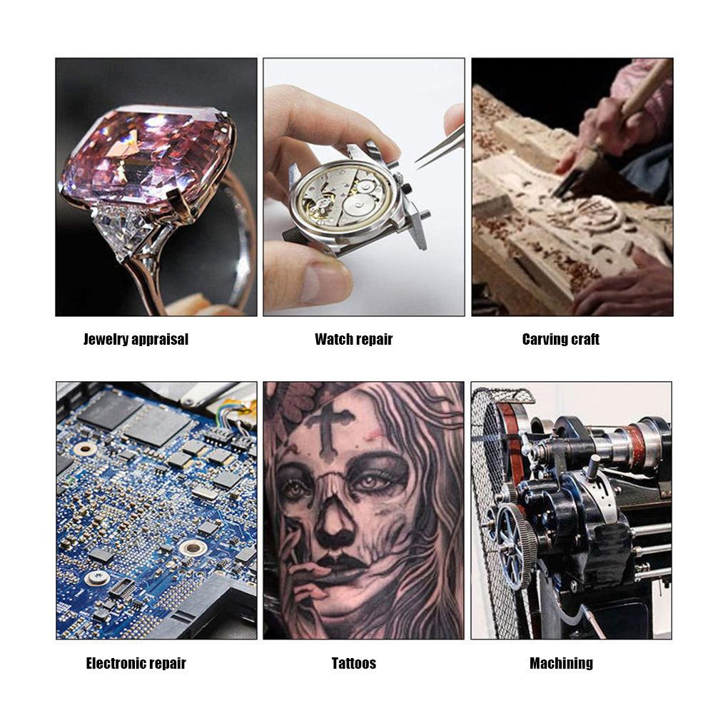 Jewelry Magnifying Glasses with LED Light Magnifier Eyeglasses Portable Lighted Loupe Tools Electronic Repair Close Work