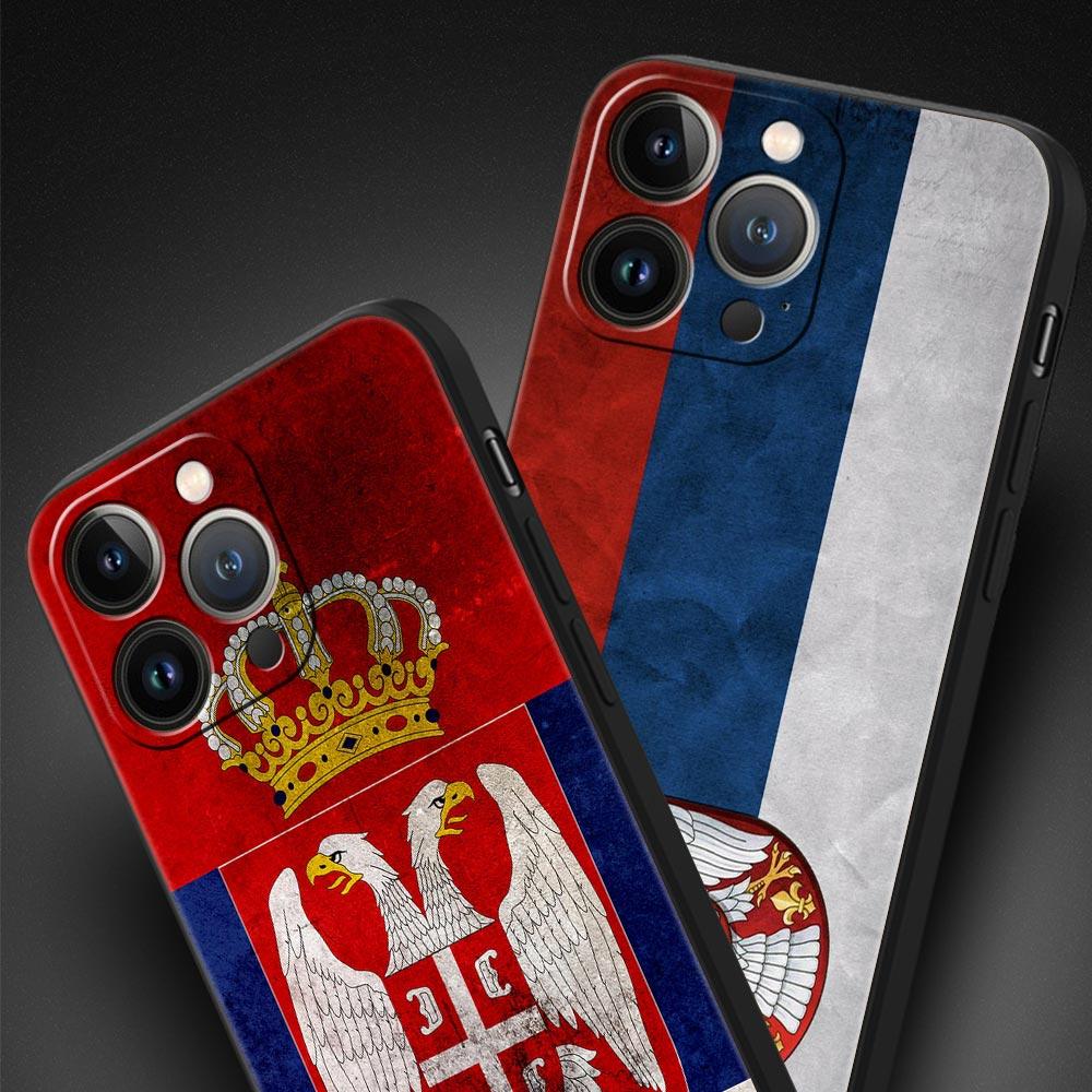 Флаг Сербии Значок Чехол для телефона Для iPhone 16e 15 14 13 12 11 Pro Max XS X XR SE 7 8 Plus Чехол iPhone 16 Мягкий ТПУ Чехол