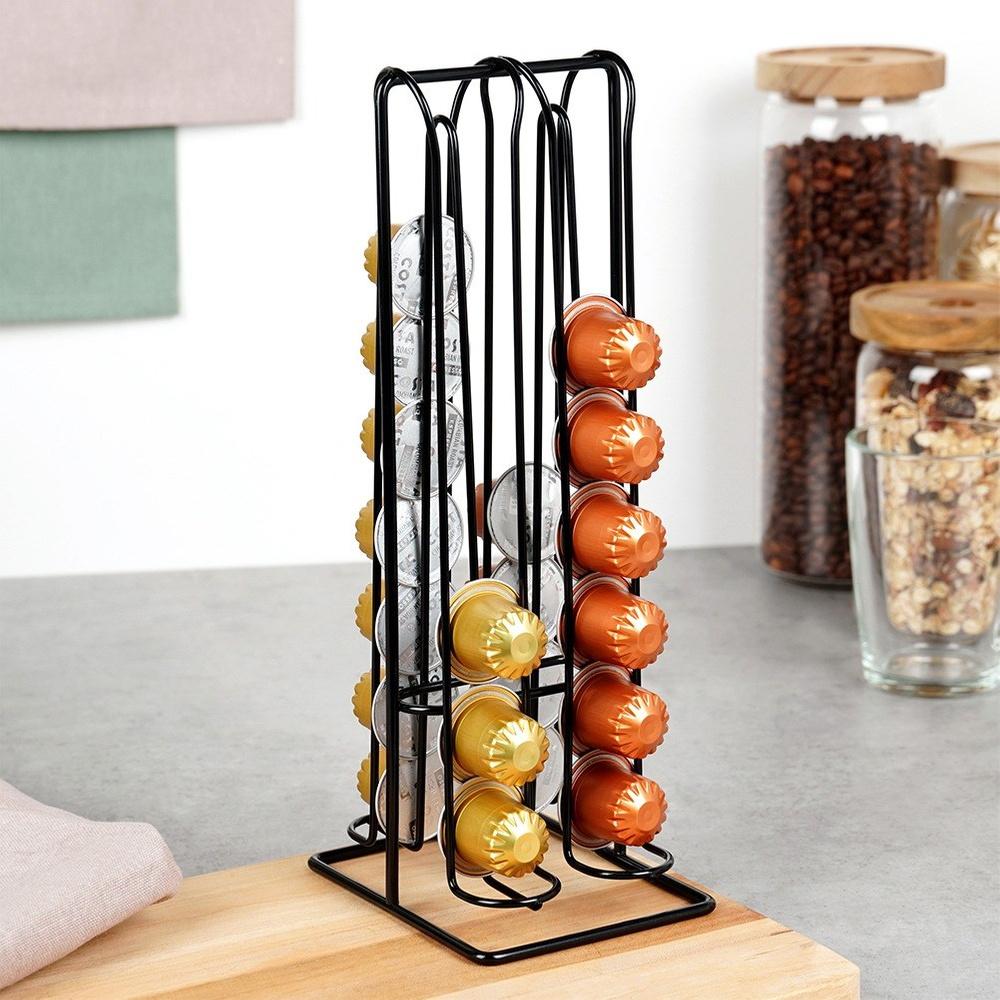 Подставка для кофейных капсул Nespresso, металлическая, черная, 30 см