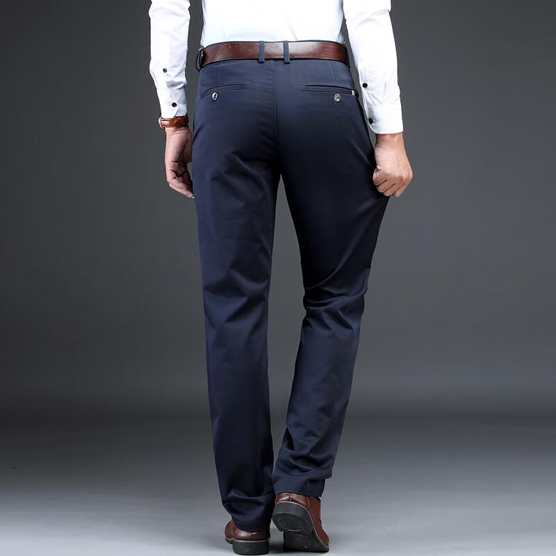 Мужские осенне-зимние эластичные прямые брюки в стиле business casual от Fengxun
