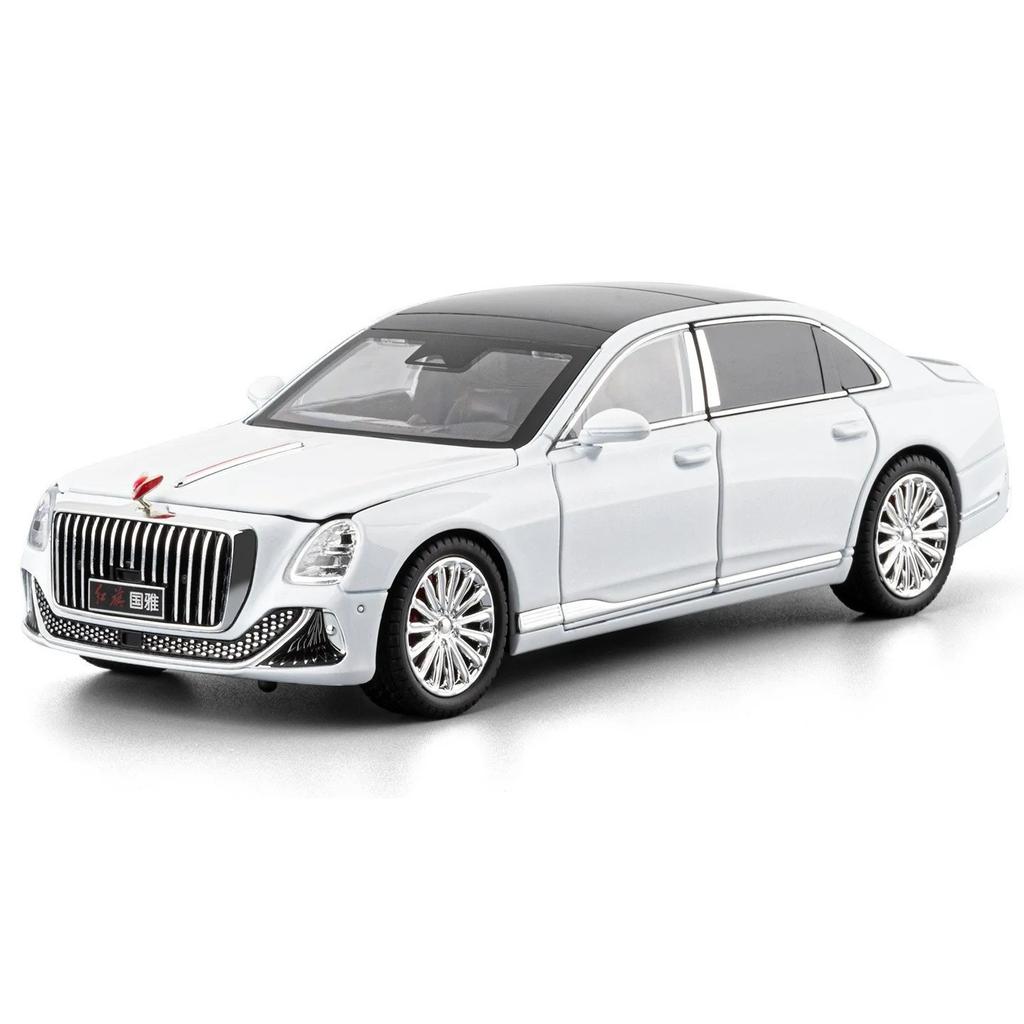 1/24 Hongqi Золотой Подсолнух Guoya Украшение Машинка-игрушка с инерционным механизмом Симуляция Модель автомобиля из сплава