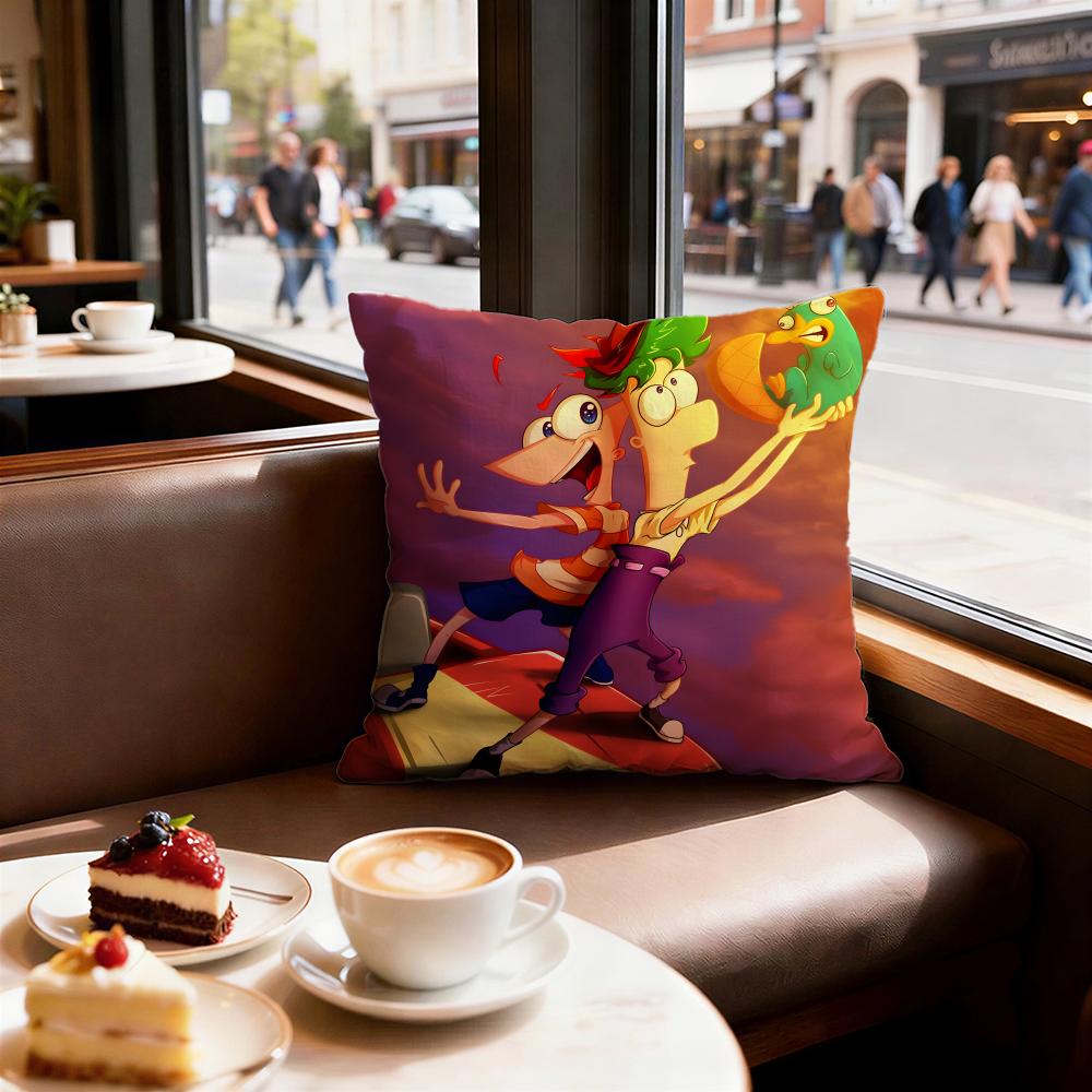 Cartoon Phineas and Ferb Cushion Cover Decorative Cushions Covers Cover Sofa x Pillow  Piece x x Pillowcase