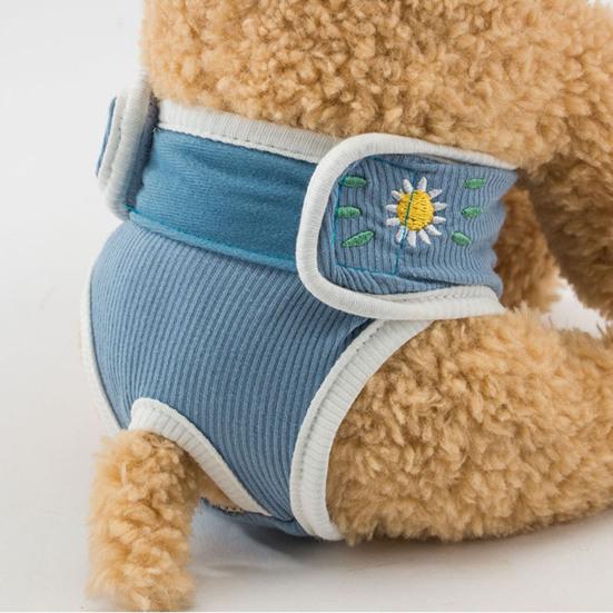 Pet Sanitary Panties Fruit Flower Embroidery Pattern Leakproof Breathable Pet Dog Diapers Pants Dog Accessories