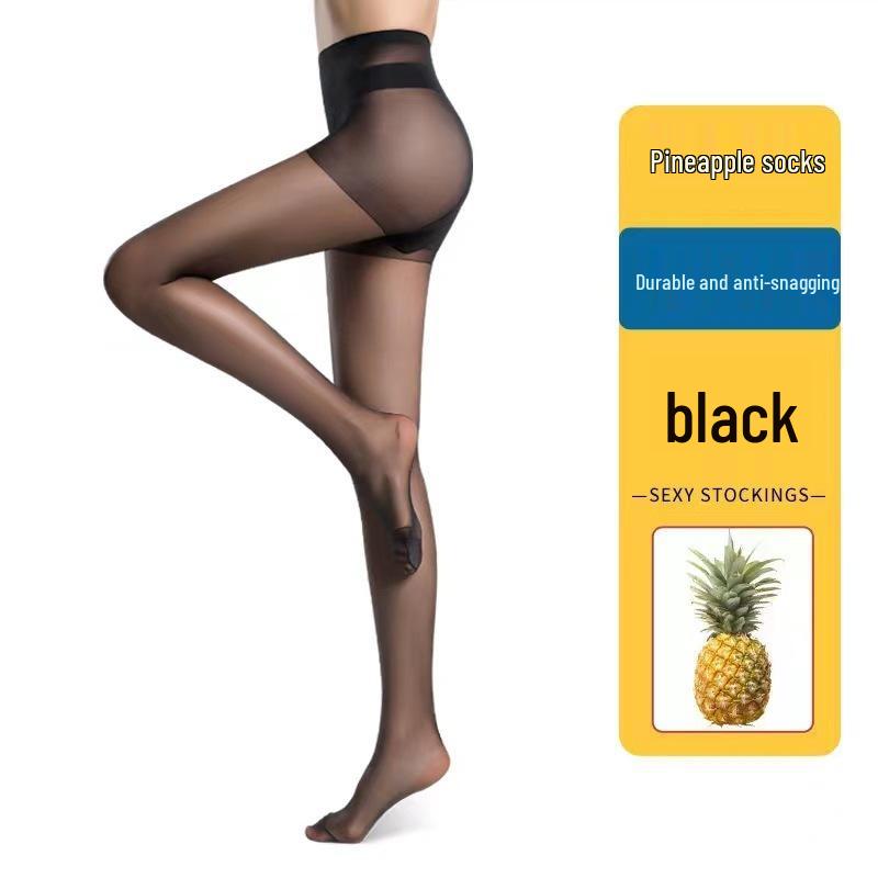 Женские ультратонкие колготки против зацепок - телесные/черные, большого размера, весна/лето