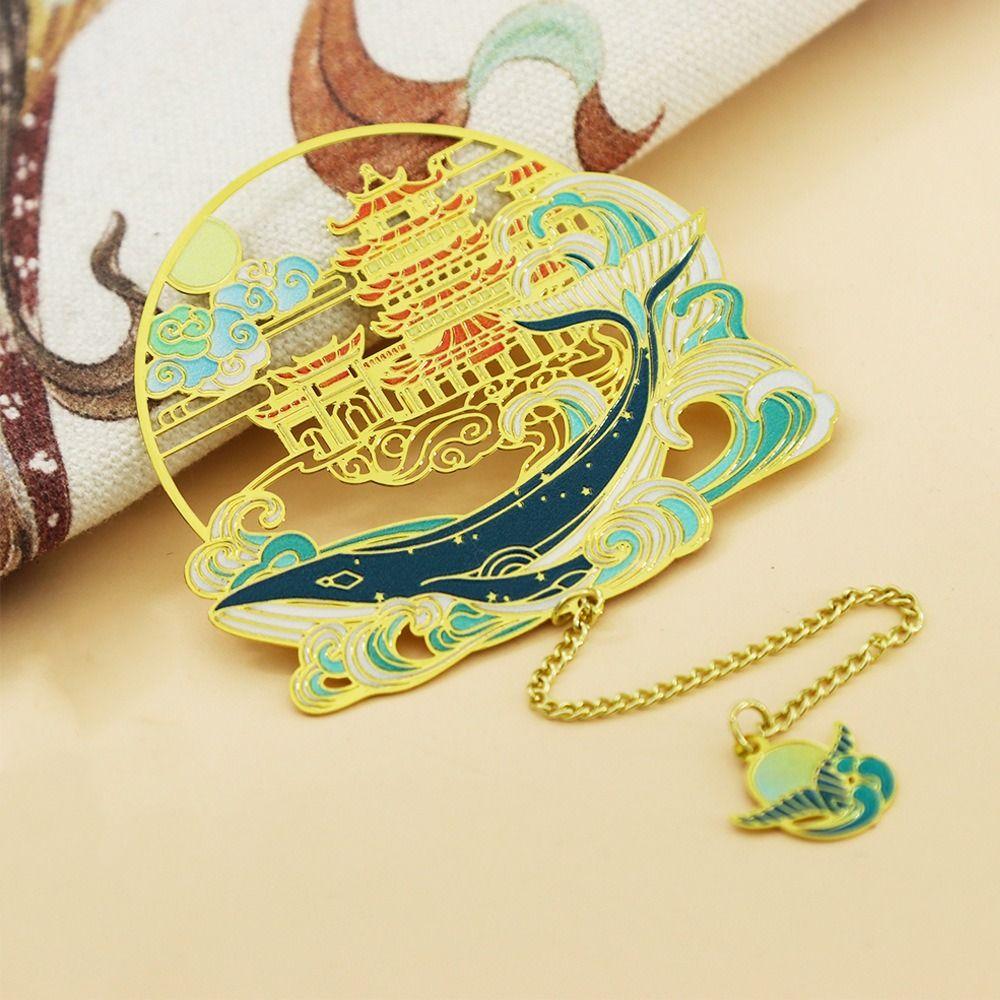 Dragon Chinese Style Bookmark Brid Tassel Book Page Marker Metal Book Clip School Office Supplies