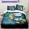 3pcs OCTONAUTS Cover Set - Personalized Name, HD Printed Bedding with 1 Cover and 2 Pillowcases - Perfect for Home Decor, Easy Care