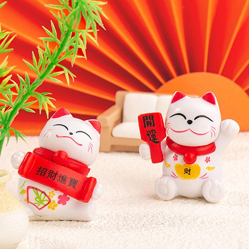 Мини Lucky Cat Украшение для дома Kawaii Lucky Cat Maneki Neko Украшения Креативная игрушка для скульптуры Статуя Декор