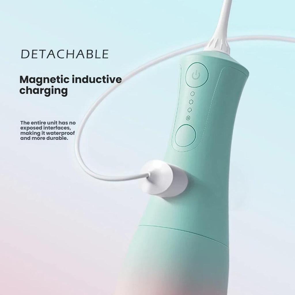 BAIR Electric Oral Irrigator, Home Sonic Tooth Cleaner, Orthodontic Specialized Teeth Cleaning Device with 4 Nozzles, Ocean blue