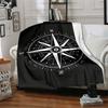 1Pc Nautical Compass Blanket Soft And Comfortable Casual Warm Camping Travel Christmas Halloween Xmas Gift M9285