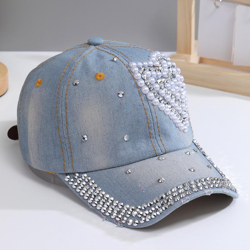Women's Baseball Cap Rhinestone Fashion Versatile Summer Sunscreen Shade Sun Hat Diamond Stage Cap