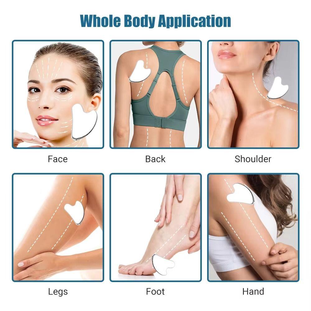 Скребок Гуа Ша из нержавеющей стали Универсальная доска Гуа Ша Массажер для лица для красоты лица Массаж глаз