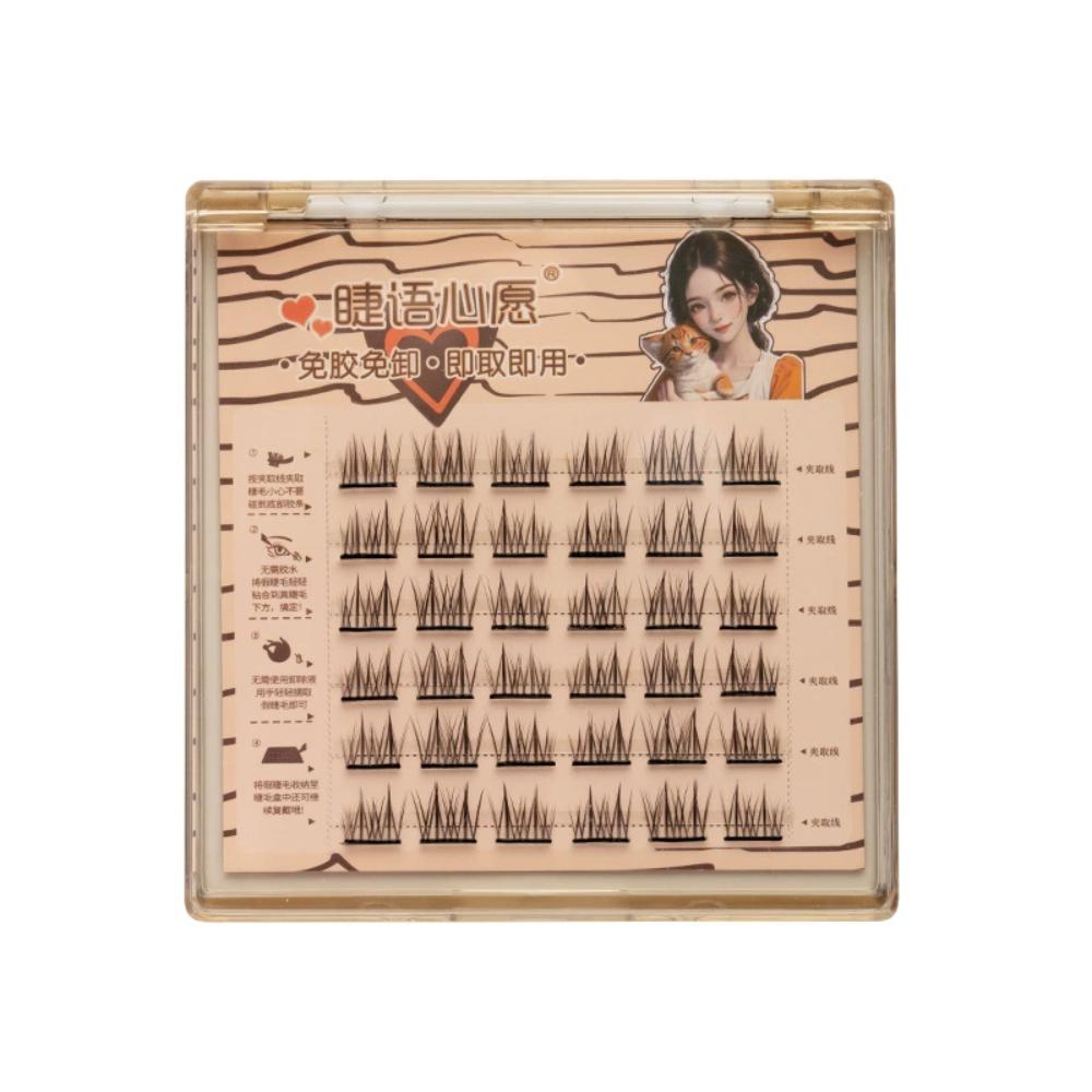 Многоразовые клеящиеся накладные ресницы, тонкие накладные ресницы без клея, милые пучки накладных ресниц, макияж