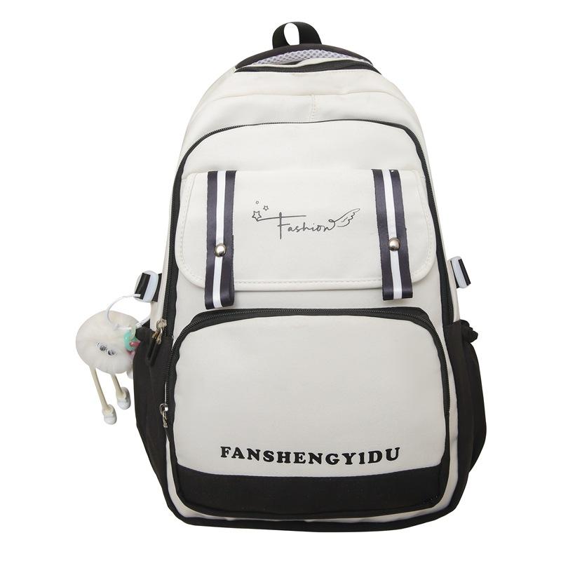 Schoolbag Korean large-capacity student backpack junior high school students contrasting colors niche design trend casual versatile schoolbag women
