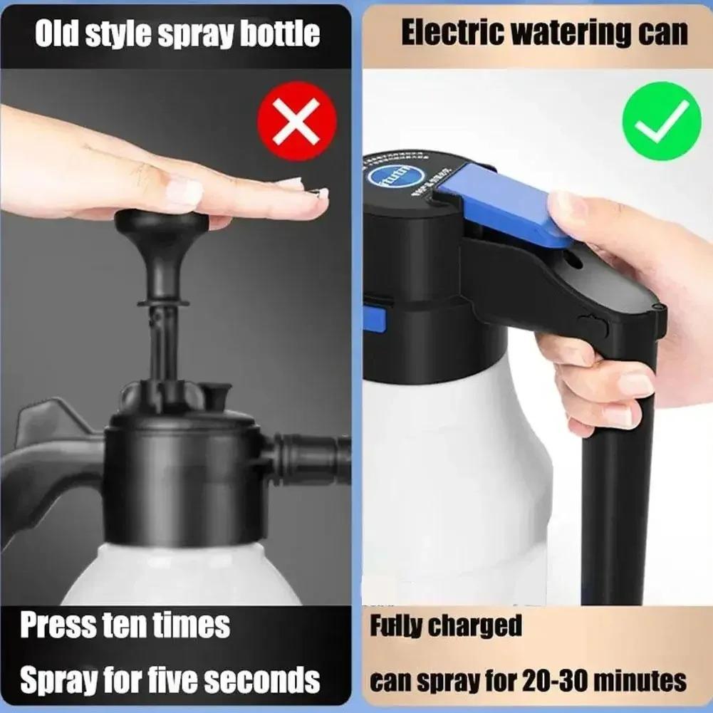 1.5L USB Rechargeable Electric Foam Sprayer Pump Car Wash Watering Can Home Snow Foam Blaster