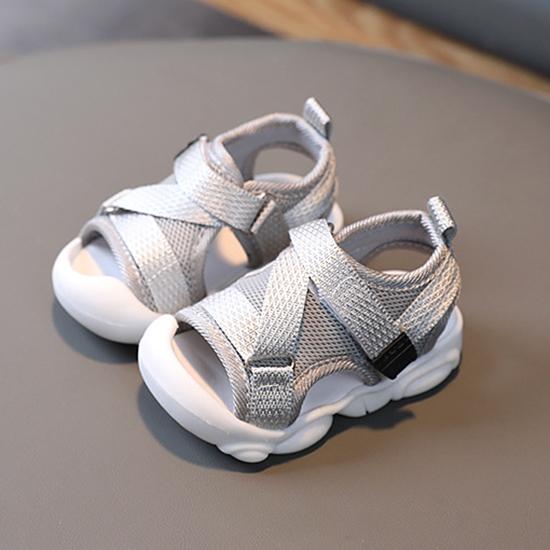 Детские сандалии, однотонные сандалии на липучке для девочек, корейское издание, детская пляжная обувь, летние детские сандалии на мягкой подошве Baotou