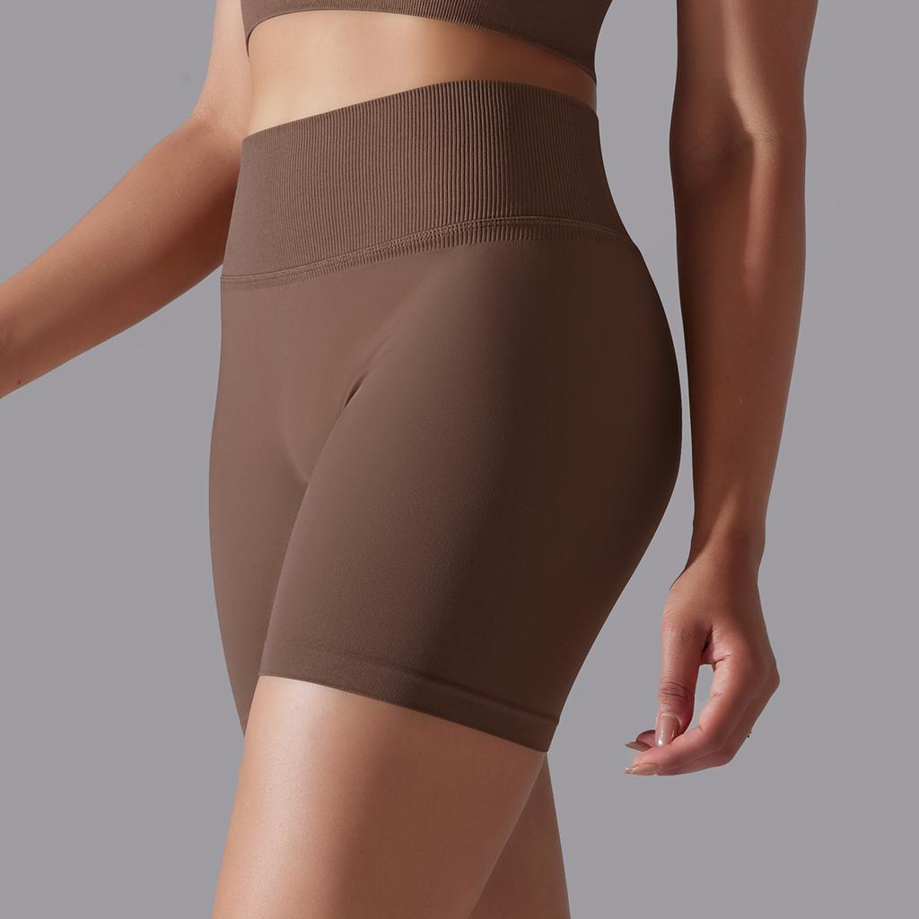 Auroth бесшовные вязаные шорты на бедрах женские шорты с высокой талией для живота и йоги однотонные спортивные шорты для бега и фитнеса