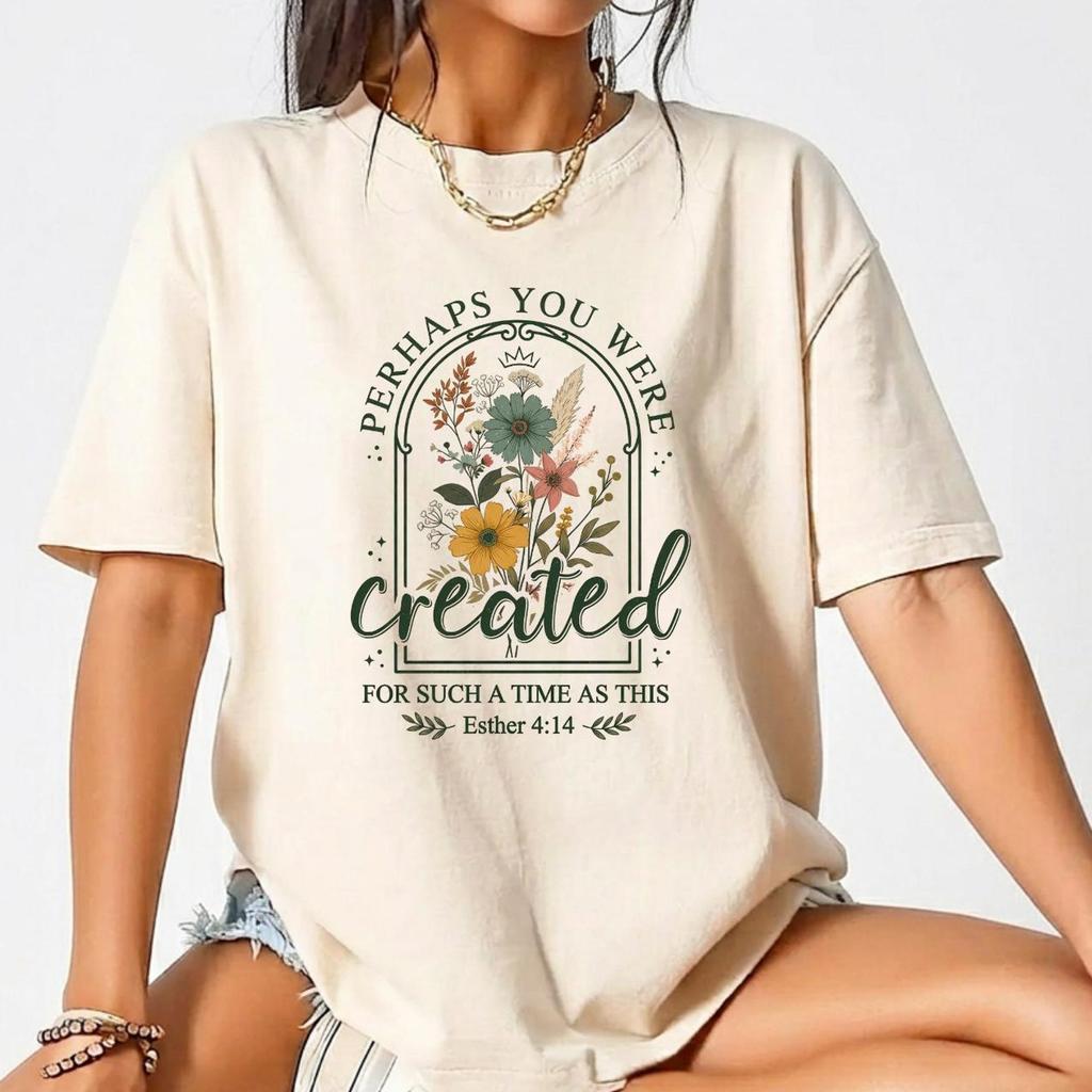 Christian Floral T-Shirt and kids tshirt Esther 4:14 Bible Verse Shirt and kids tshirt Faith Inspirational Boho Graphic Tee Women Religious Gift