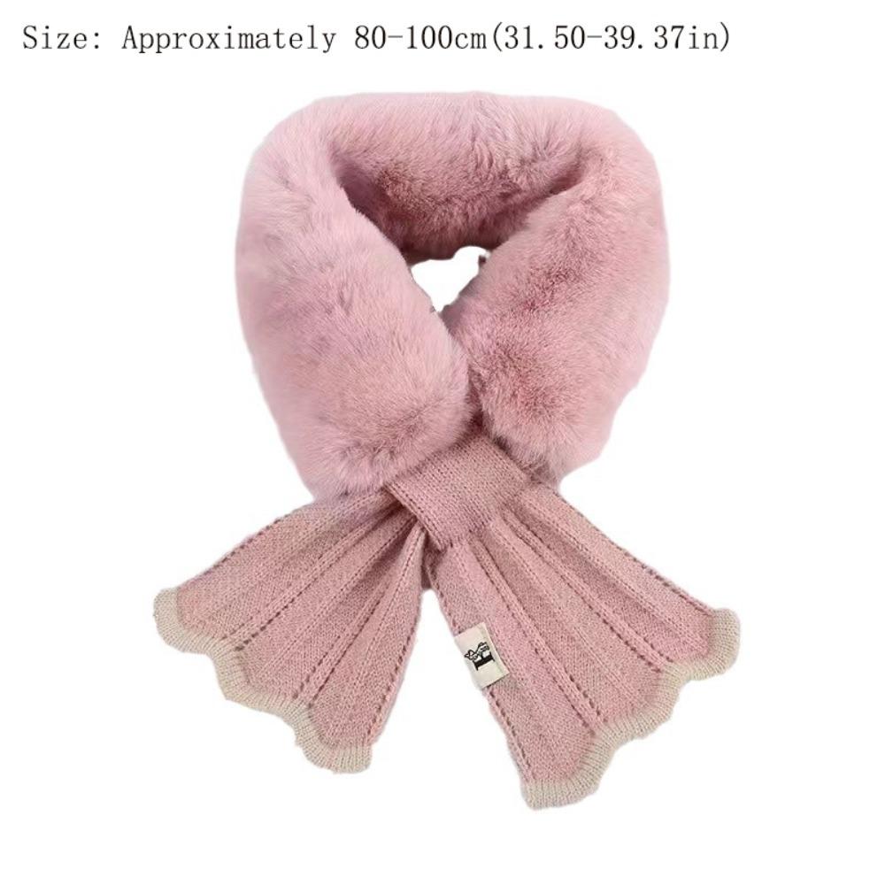 Cross Knitted Scarf Shawl Plush Scarfs Elegant Wool Collar Winter