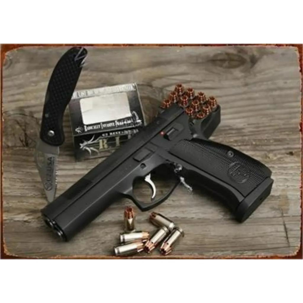 Vintage Neue Pistole HD Zinn Malerei Metall Zeichen Poster Nach Hause Wohnzimmer Bar Club Party Mann Höhle Kunst Wand Dekoration