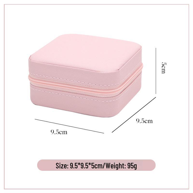 Бархатная шкатулка для драгоценностей на молнии: Портативное хранилище для ожерелий, браслетов, колец и серег