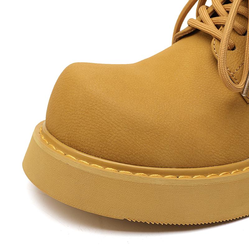 Оригинальный дизайн 2024 весна/лето Новый уличный подростковый стиль Желтая кожа Обувь для увеличения роста для мужской повседневной одежды Hombre Casual