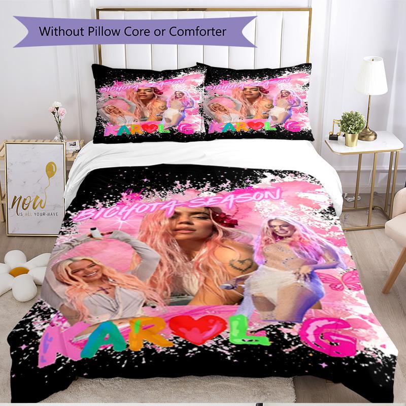 3pcs Duvet Cover Set (1*Duvet Cover + 2*Pillowcase, Without Core), Karol G Print Soft All‑Season Bedding Set, Home Bedroom Decor Gift