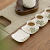 Zen Square Ceramic Coaster Tea Cup Holder Heat Insulation Pad Vintage Tea Set AccessoriesHome Use for Tea Ceremony Kitchen Table
