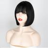 XINRAN Straight Black  Bob Wig With Bangs Synthetic Short Synthetic Wigs for Women Heat Resistant Fiber Hair Cosplay Brazilian Wigs