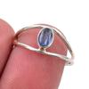 Натуральный кианит, драгоценный камень, ручная работа, серебро 925 пробы, ювелирное кольцо, размер 6.5 i8n27