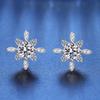 Серьги-пусеты из стерлингового серебра 925 пробы с муассанитами в форме снежинок для женщин – Элегантные и универсальные украшения
