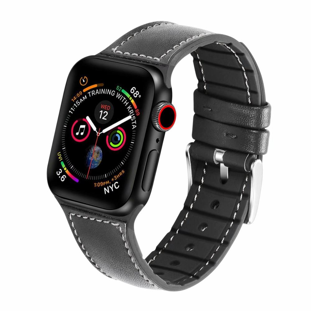 Ремешок из натуральной кожи для Apple Watch 6 Band 44 мм 40 мм iWatch Band 38 мм 42 мм силиконовый ремешок-браслет Apple Watch Serie 6 5 4 3 Se