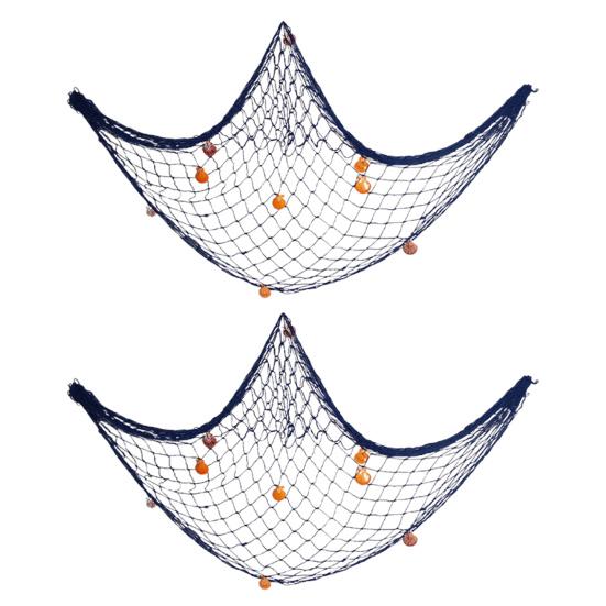 Fishing Net Decoration Wall Art Cotton Fish Net Picture Wall Hanging Fishing Net for Hawaiian Themed Party Under The Sea Party Decoration