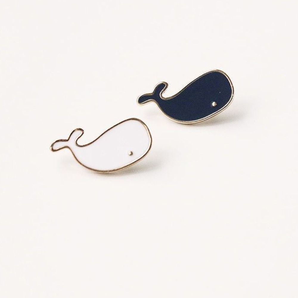 Black White Sirikit Kitiyakara Brooch Whale Shaped Whale Shark Brooch Whale Breastpin  Jewelry Gift