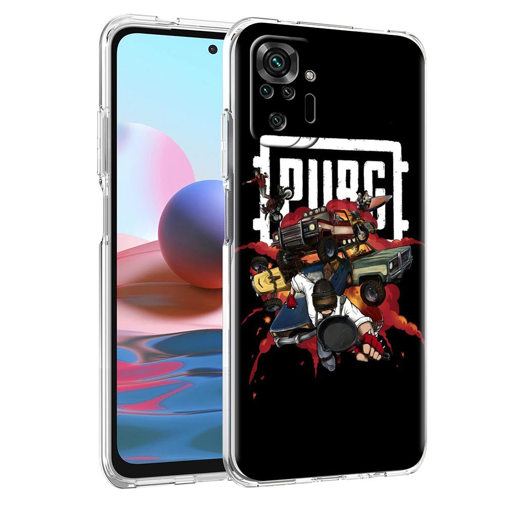 Игровой чехол PUBG для телефона Redmi Note 10 11 12 7 8 8T 9 K40 Gaming 9A 9C Pro Plus Прозрачный силиконовый корпус Coque Capas Сумка