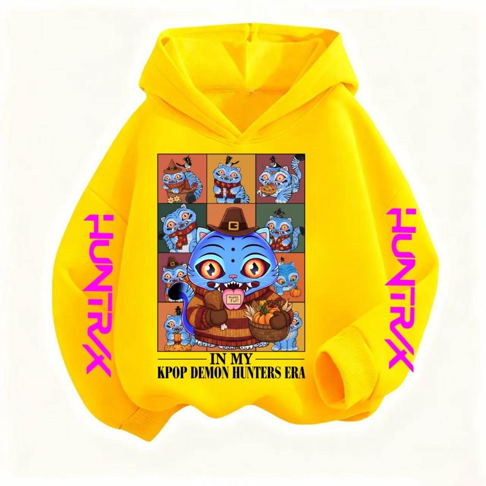Детская спортивная одежда Осень/Зима 2025 Толстовка для девочек в стиле кэжуал Спортивная одежда с принтом K-pop Охотник на демонов