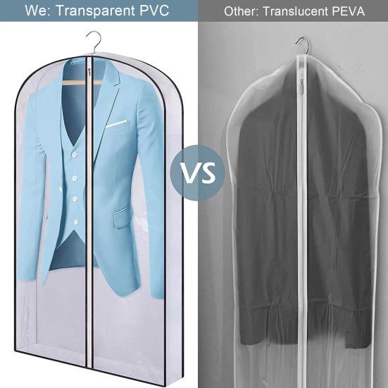 1/5 шт. сумка для одежды пыленепроницаемая водонепроницаемая дышащая прозрачная молния ПВХ шкаф висит одежда деловой костюм пальто платье пылезащитный чехол